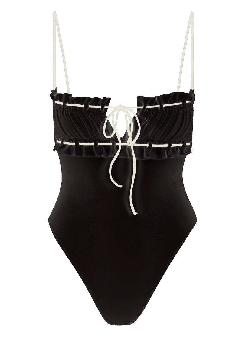 Antoinette One Piece in Black & Creme