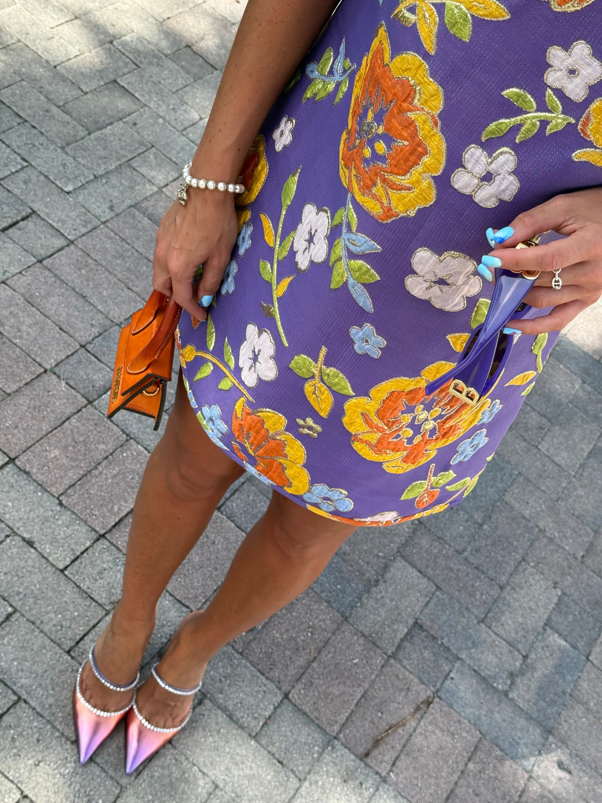 Jacquard Swing Swing Dress in Purple