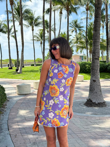 Jacquard Swing Swing Dress in Purple