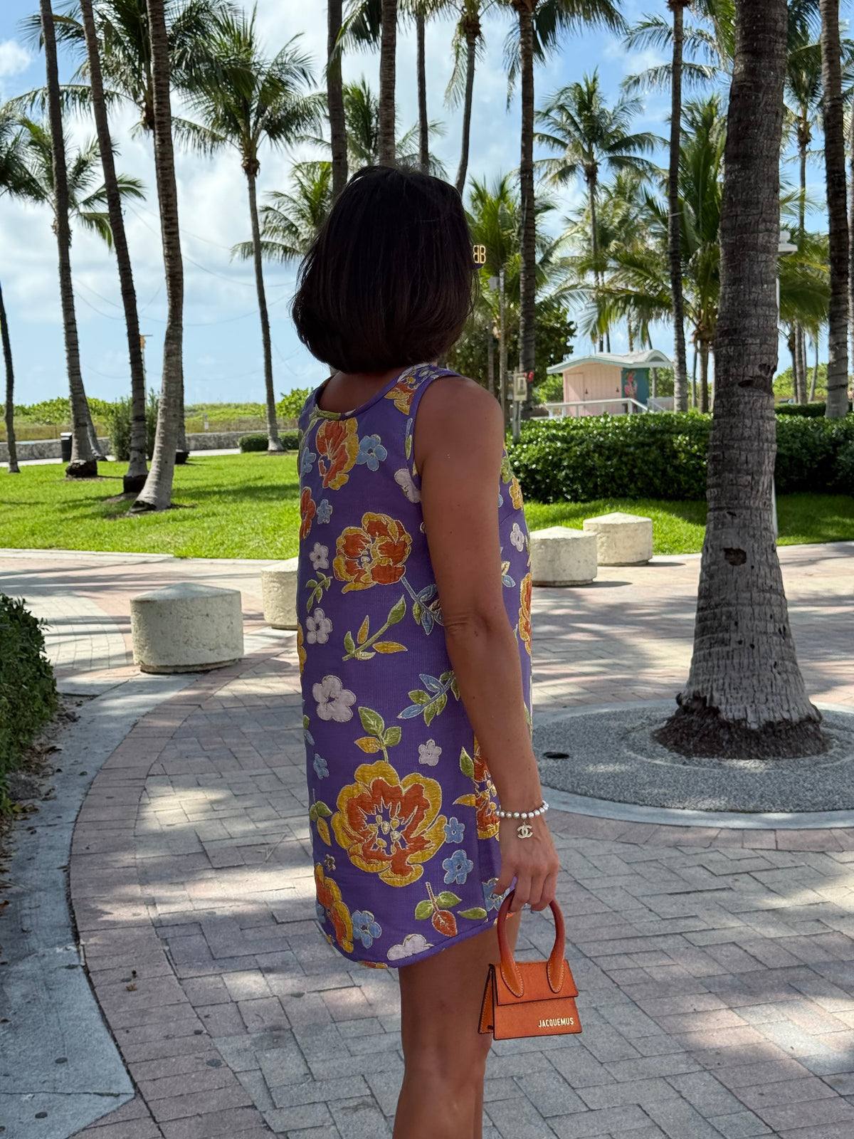 Jacquard Swing Swing Dress in Purple