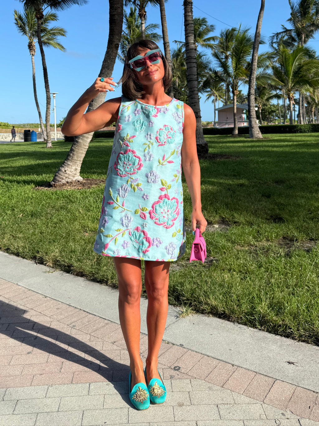 Jacquard Swing Swing Dress in Ethereal
