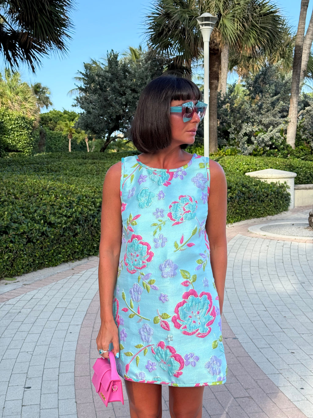 Jacquard Swing Swing Dress in Ethereal