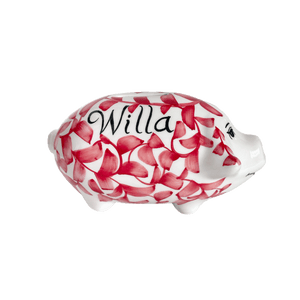 Personalized Red Piggy Bank