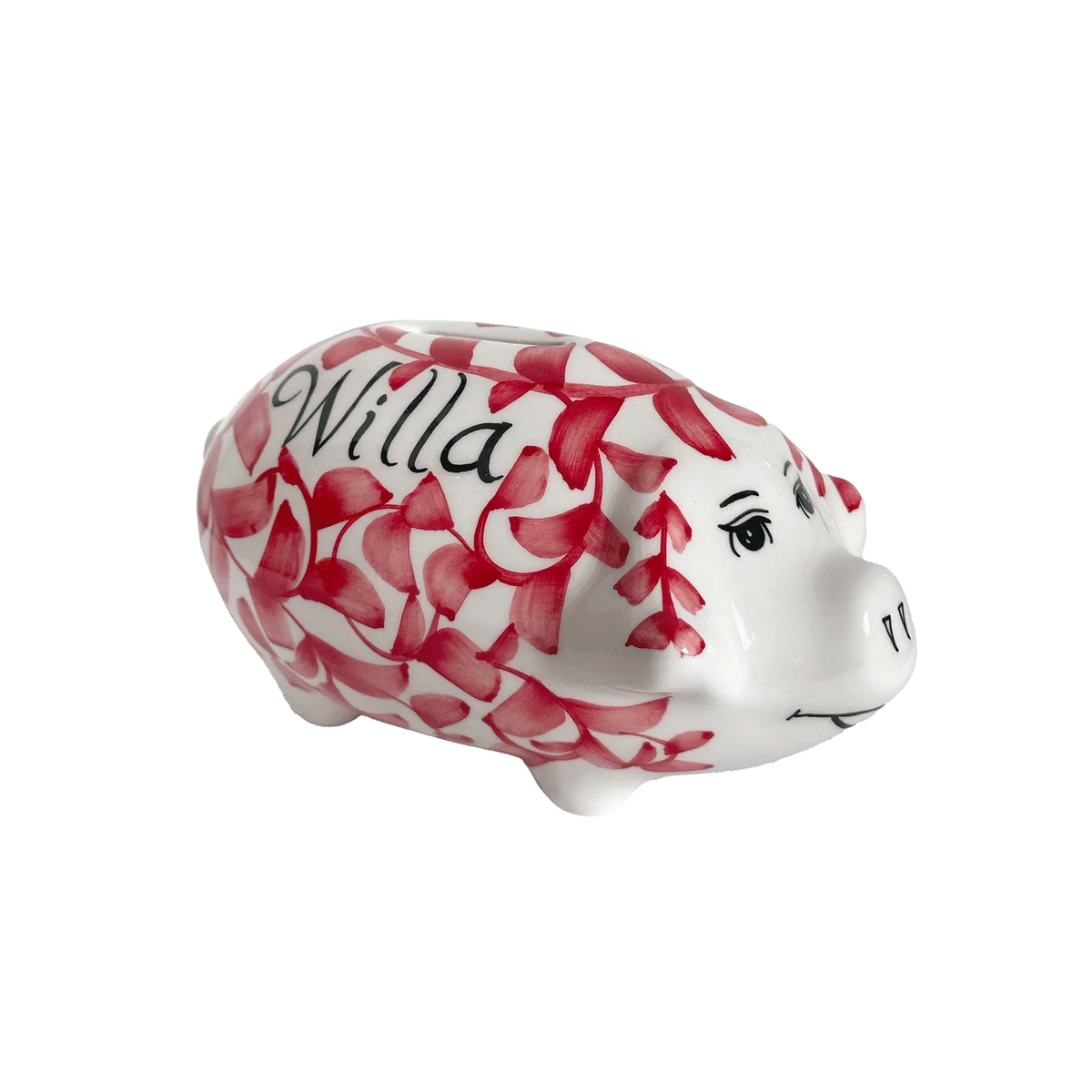 Personalized Red Piggy Bank