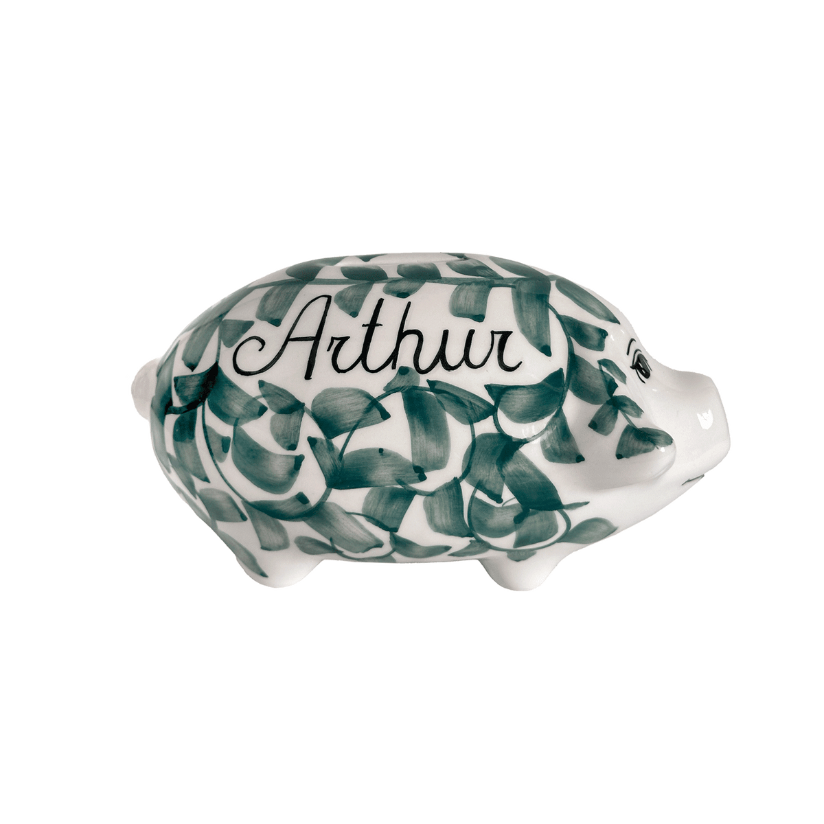 Personalized Green Piggy Bank