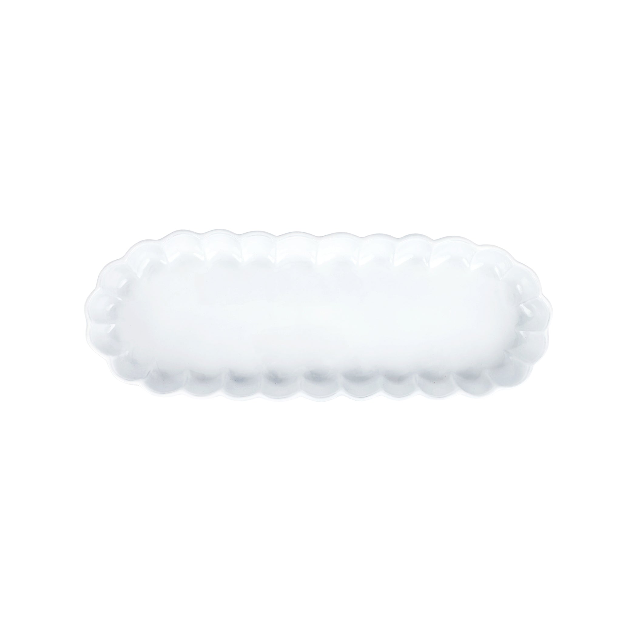 Incanto Ruffle Oval Tray in White