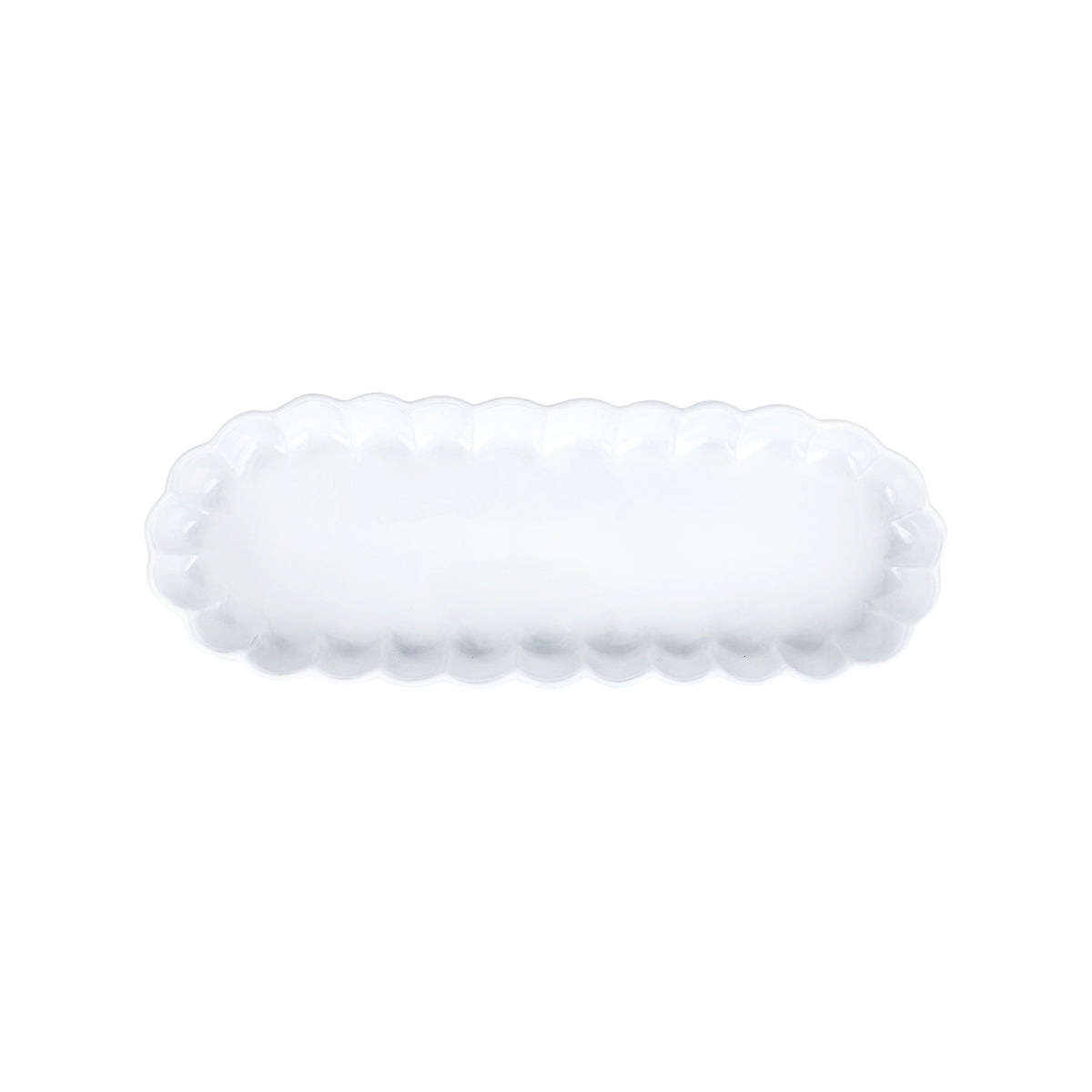 Incanto Ruffle Oval Tray in White