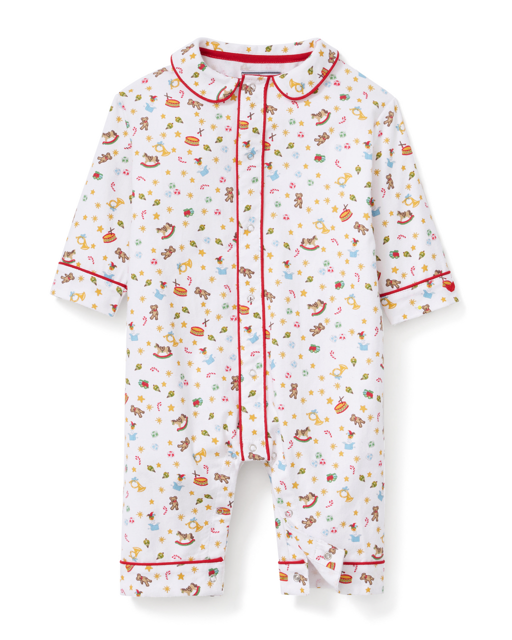 Baby’s Twill Cambridge Romper in Santa's Workshop