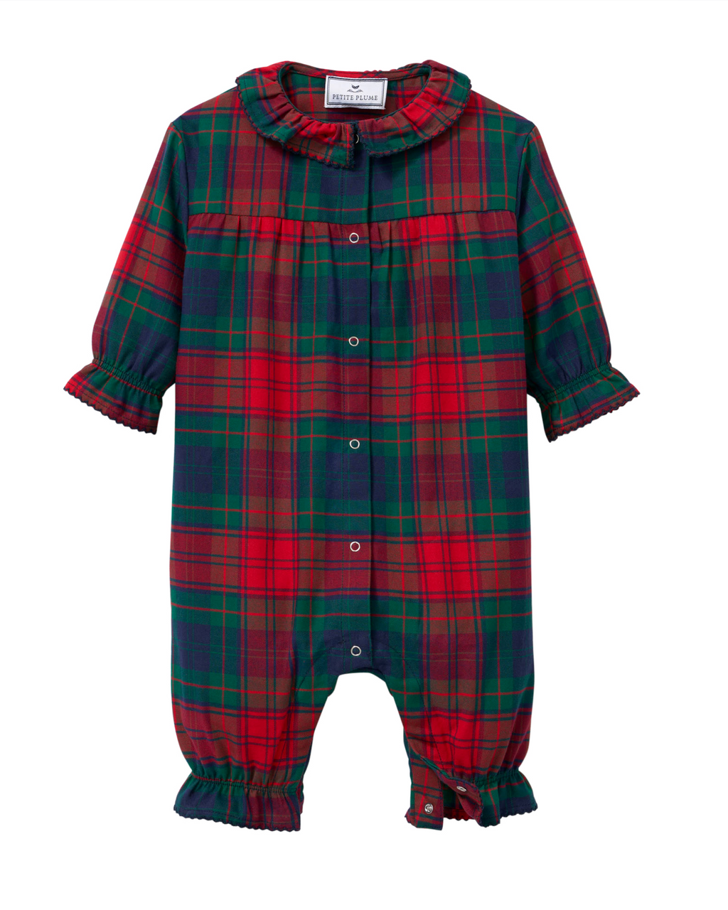 Baby’s Brushed Twill Madeline Romper in St. James Tartan