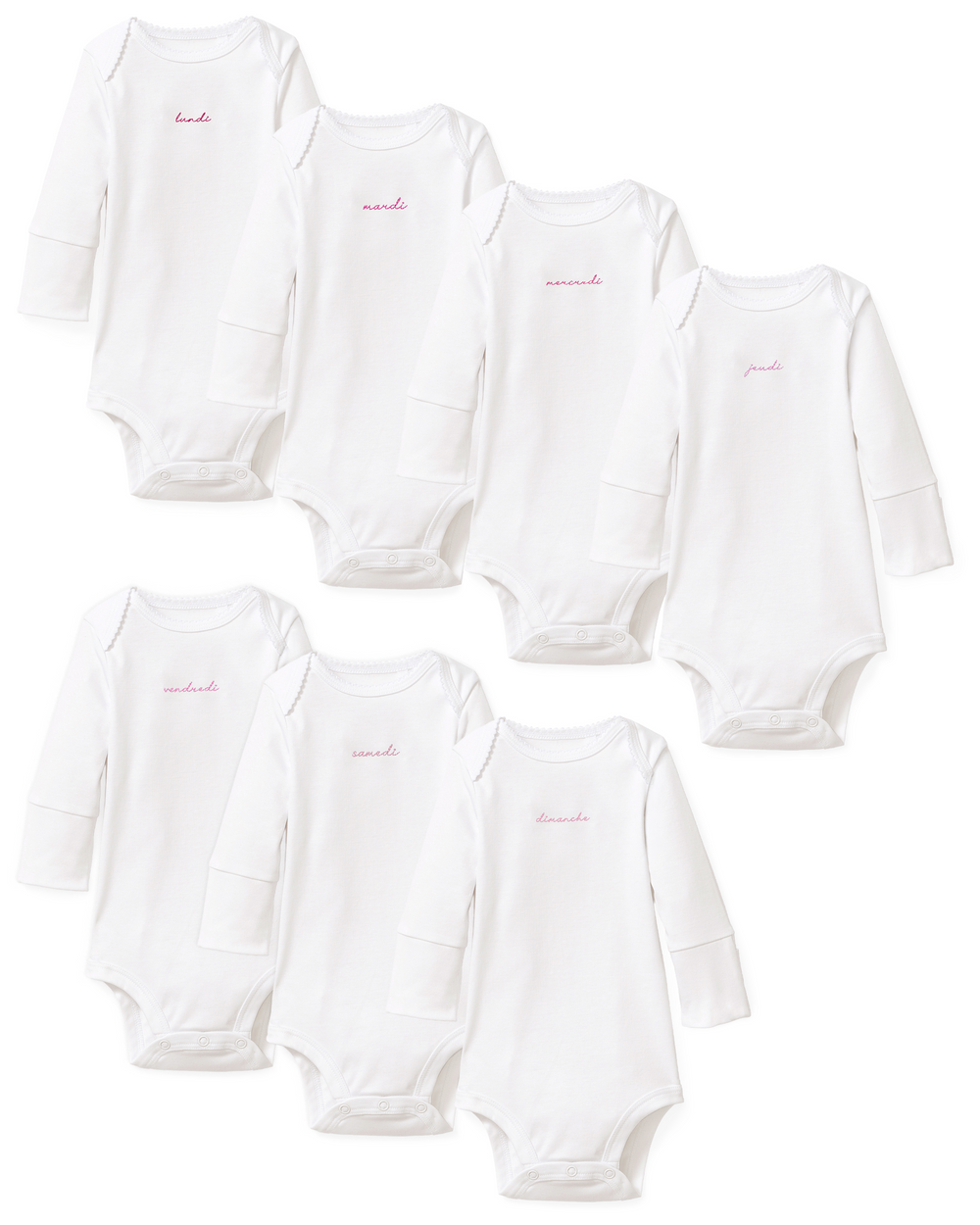 Baby’s Pima Long Sleeve Onesie Set in French Lessons Pink