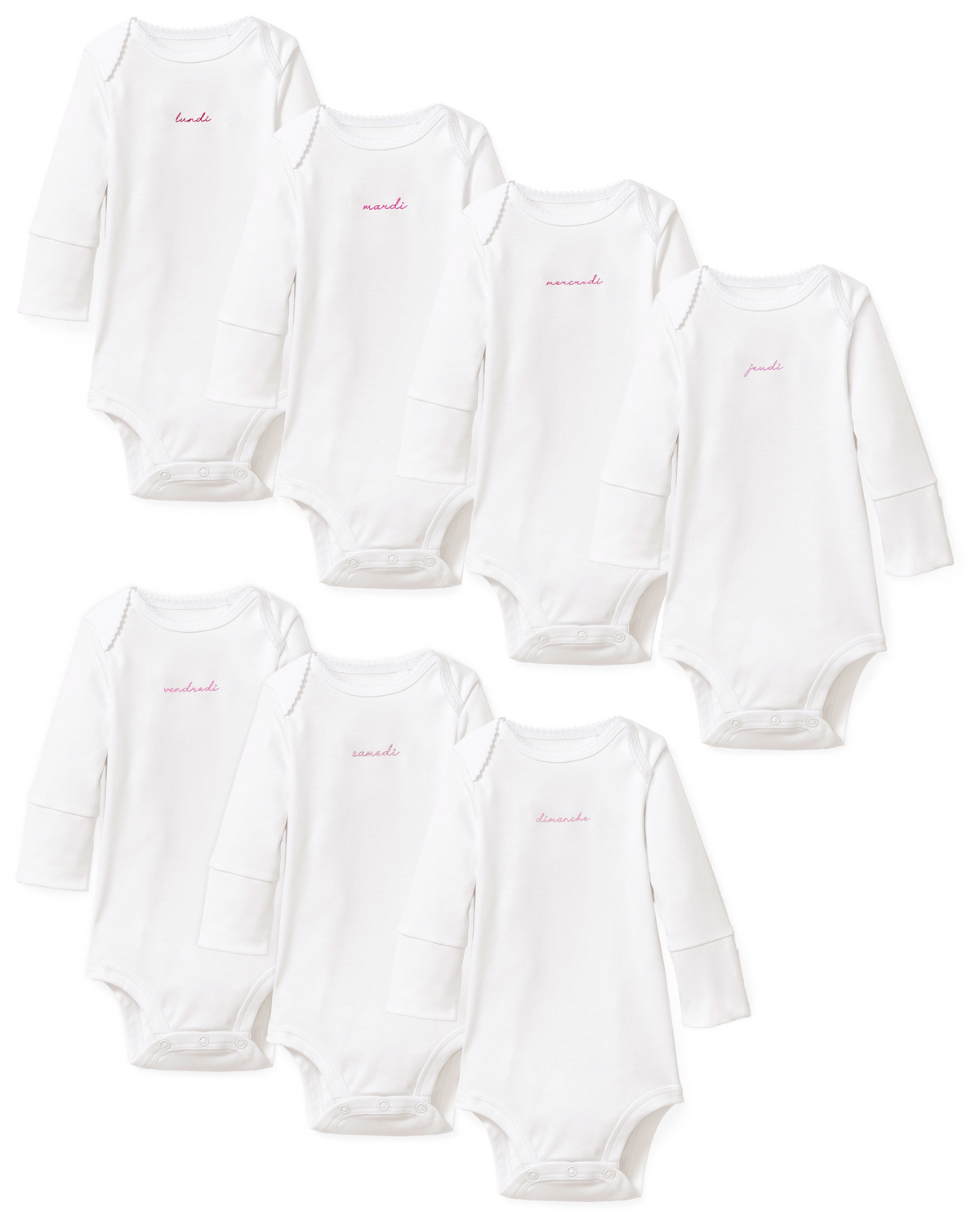 Baby’s Pima Long Sleeve Onesie Set in French Lessons Pink