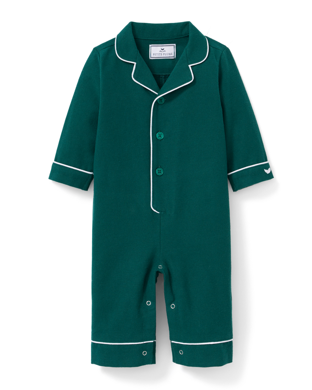 Baby’s Flannel Classic Romper in Hunter Green