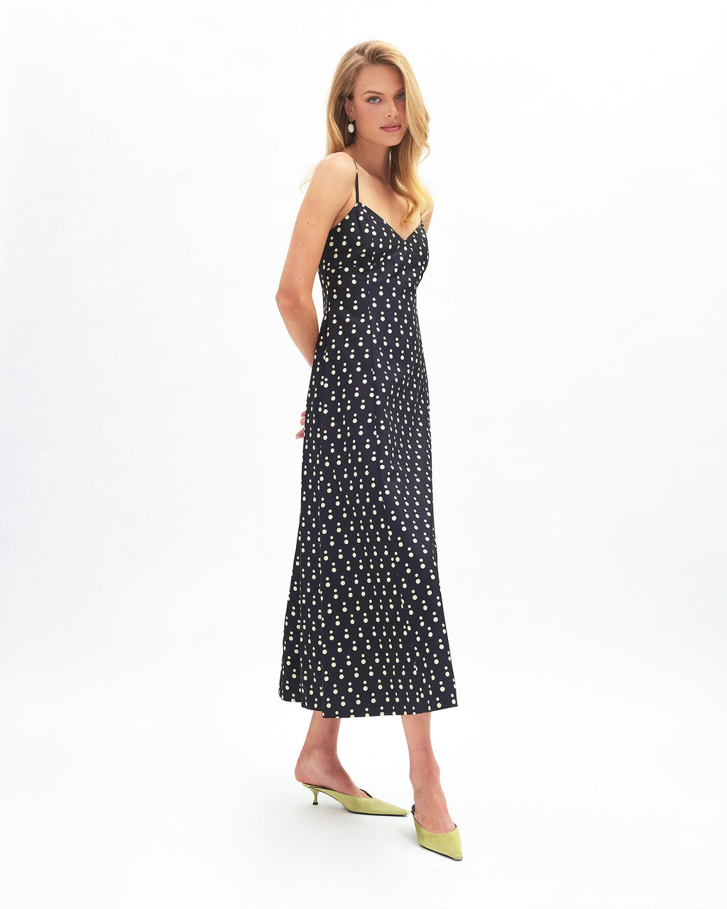 Isabelle Dot Dress in Noir/Ivory