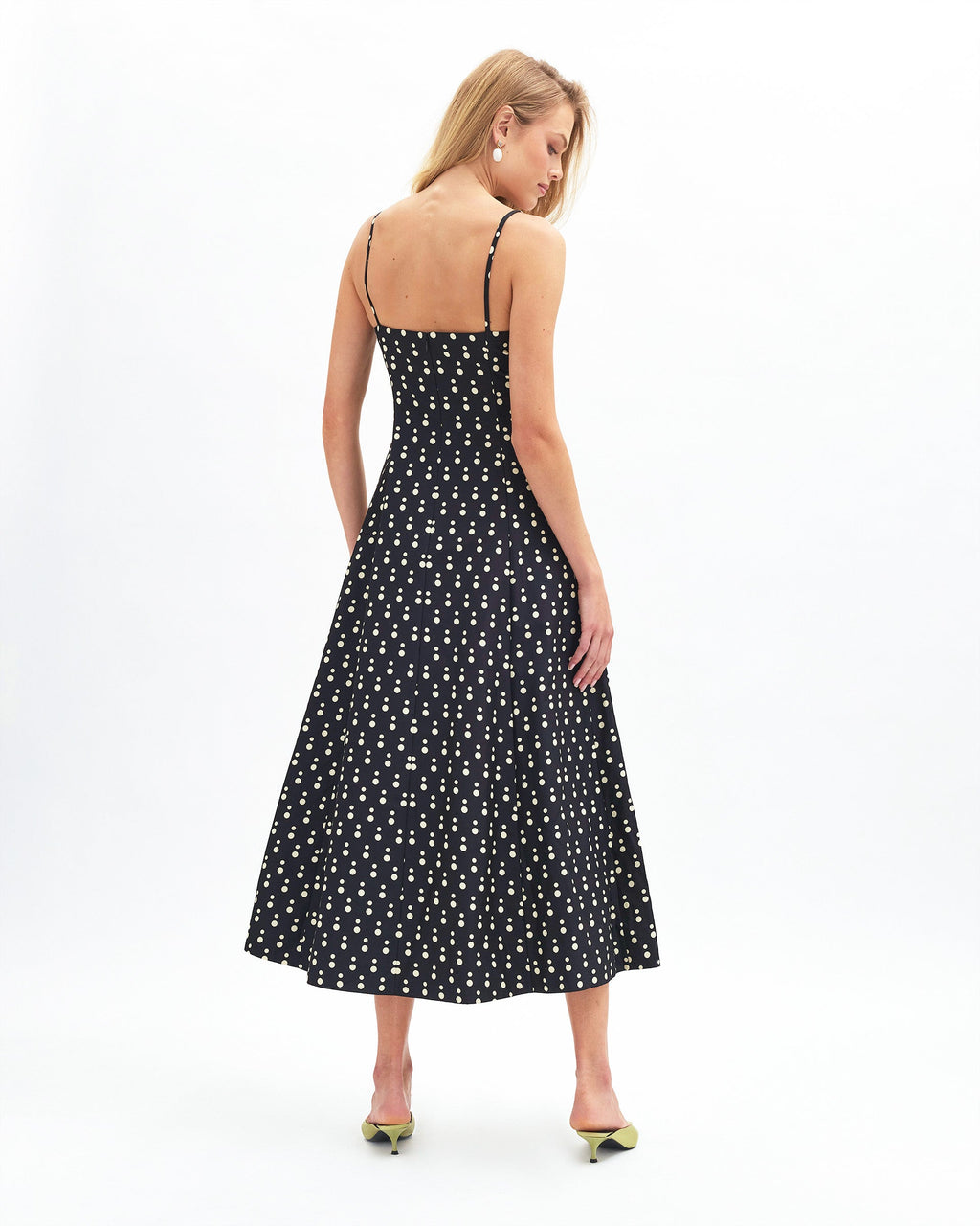 Isabelle Dot Dress in Noir/Ivory