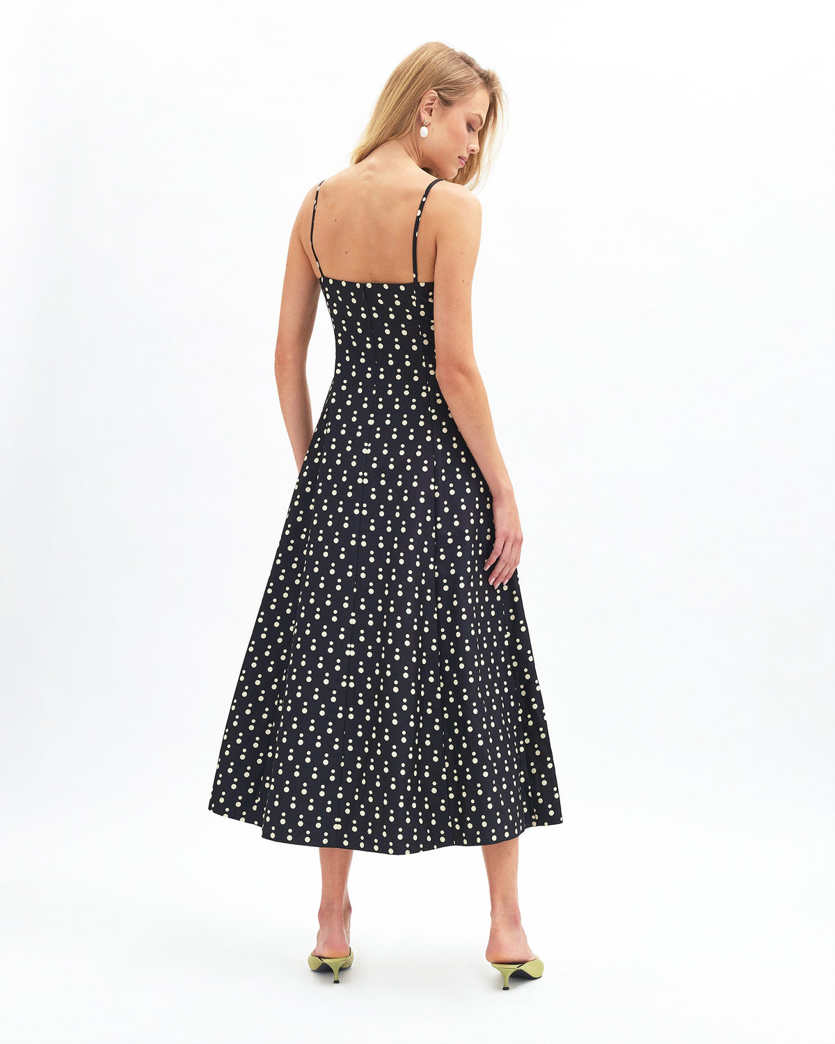 Isabelle Dot Dress in Noir/Ivory