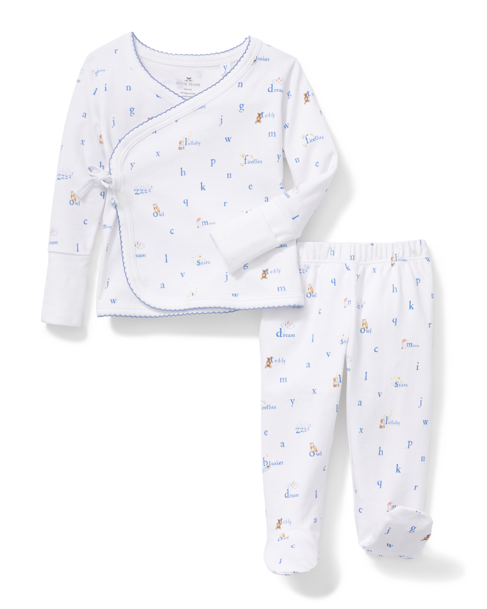 Baby Pima Wrap Set in Letters and Lullabies