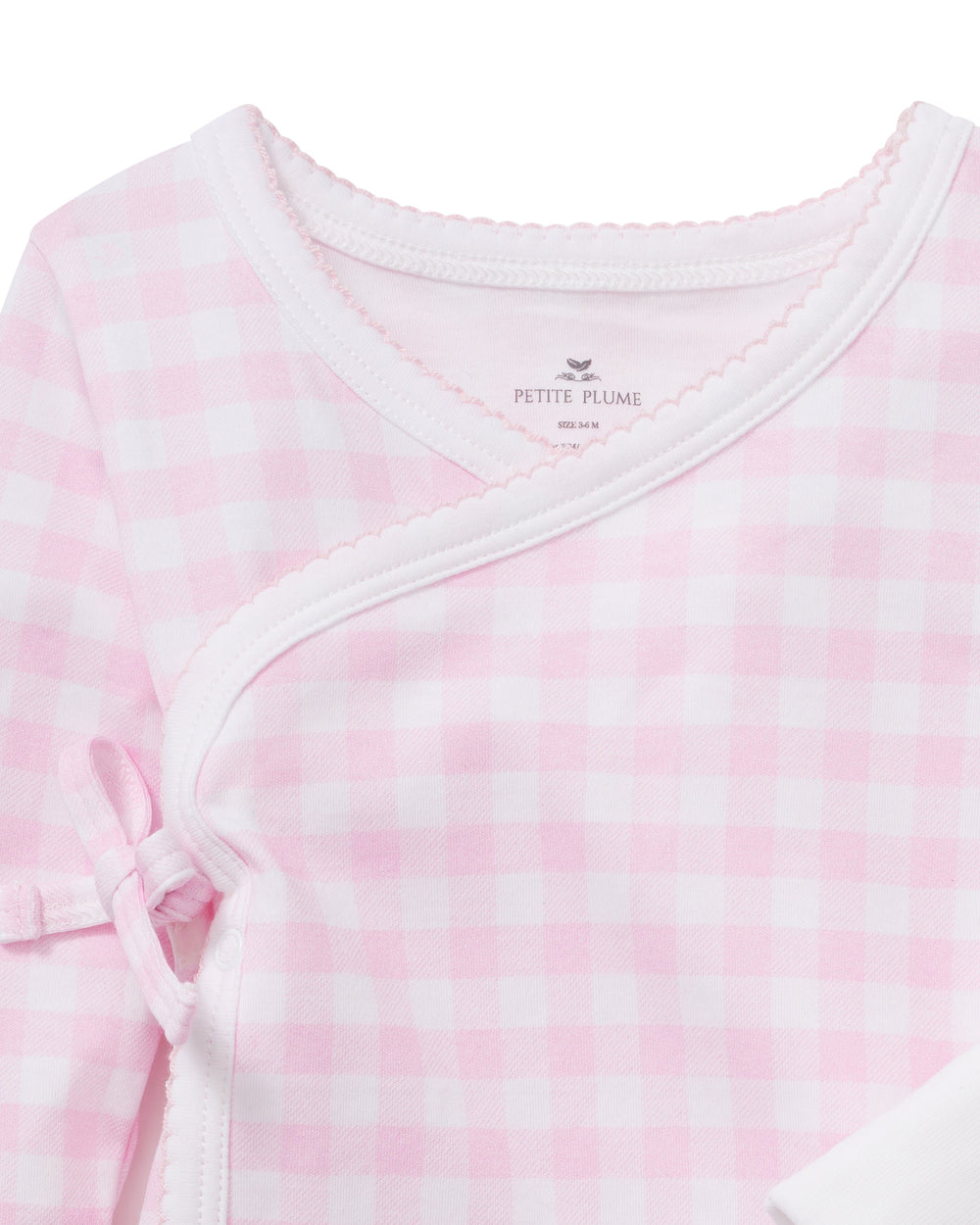 Baby Pima Wrap Set in Pink Gingham