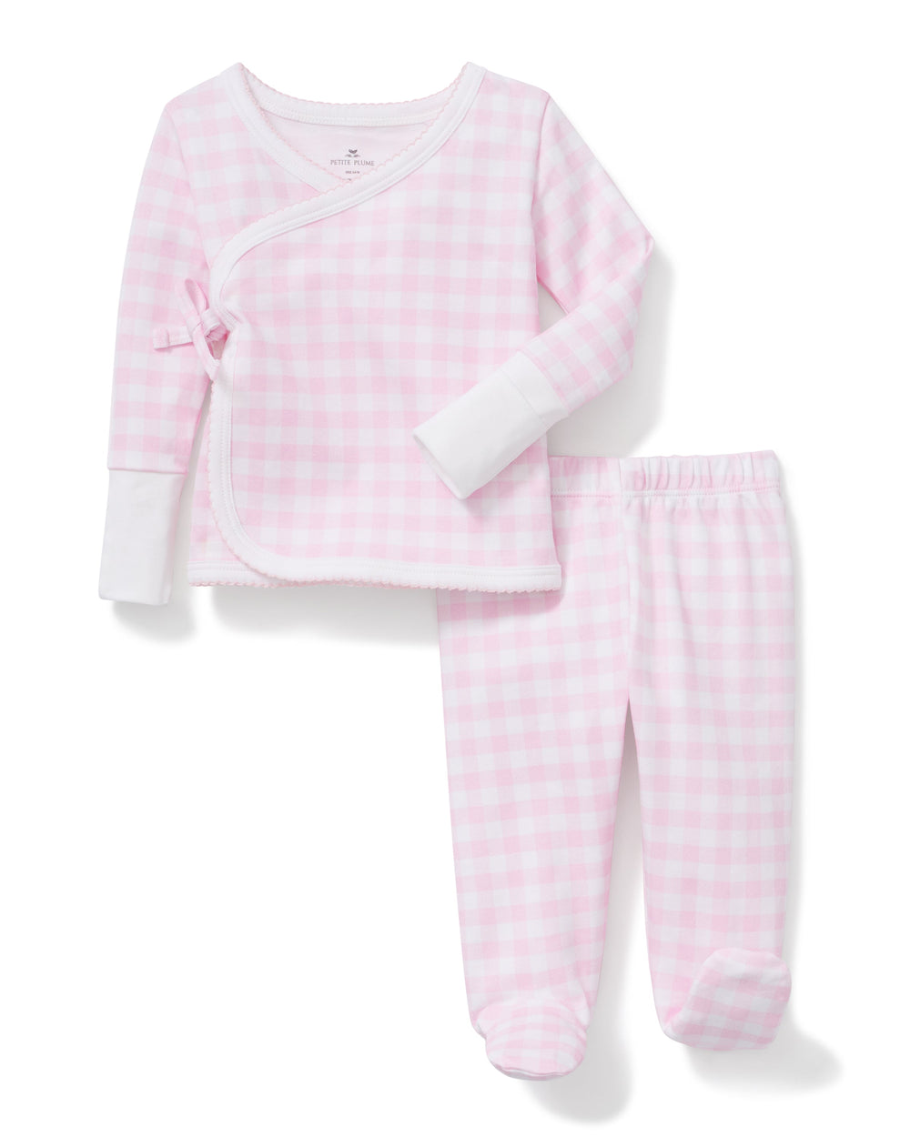 Baby Pima Wrap Set in Pink Gingham