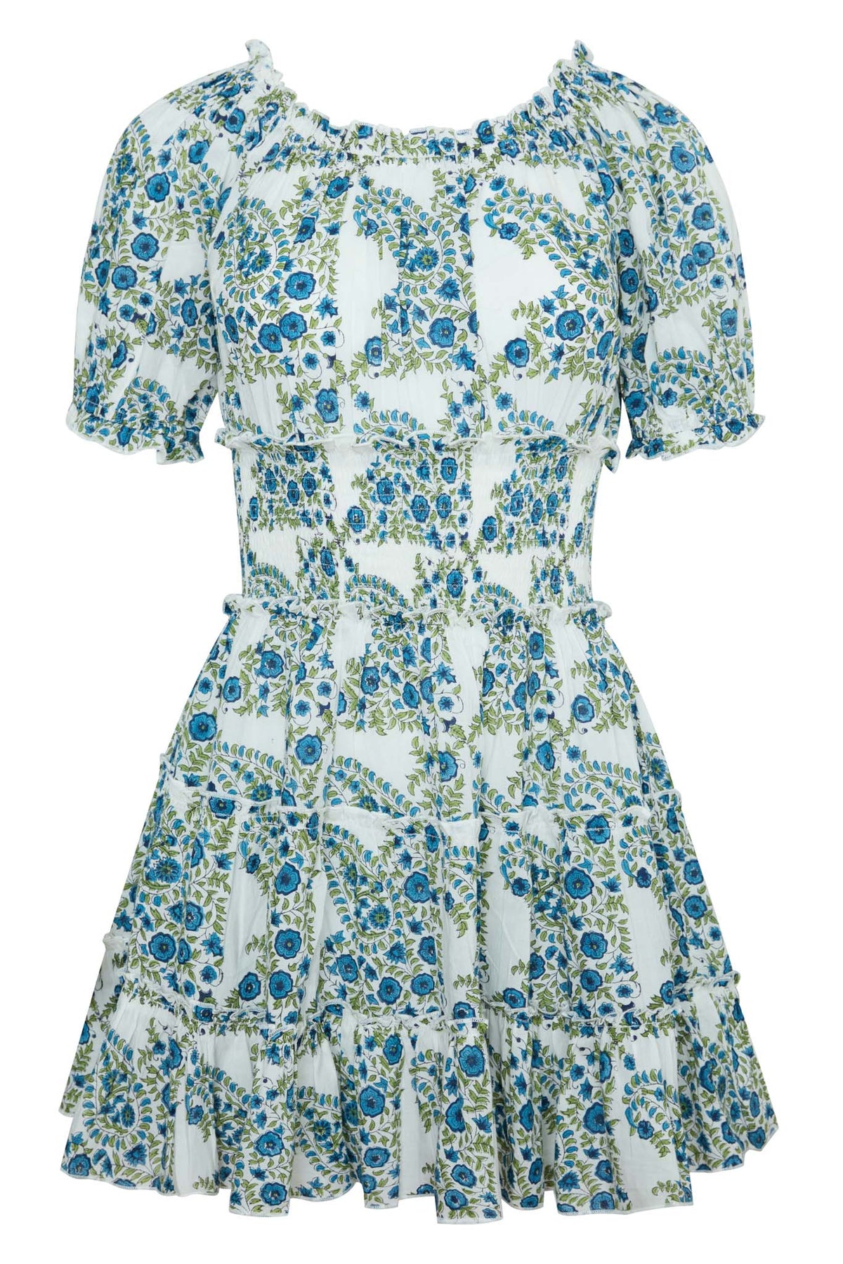 Ibiza Mini Dress in Blue/Green