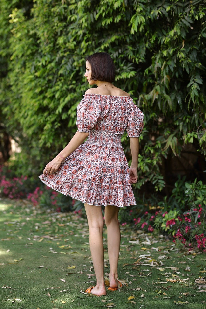 Ibiza Mini Dress in Pink/Orange