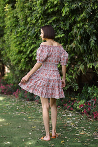 Ibiza Mini Dress in Pink/Orange
