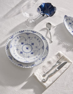 Blue Fluted Half Lace Salad Plate 8.75"