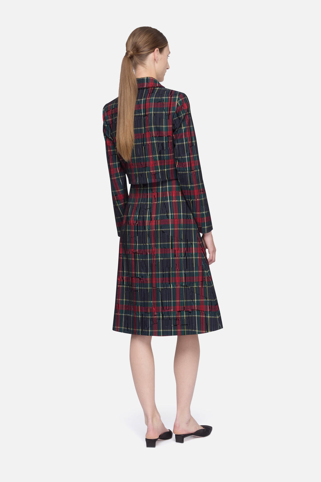 Ifsa Skirt in Red & Green Flocked Check