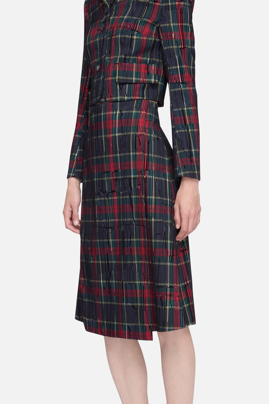 Ifsa Skirt in Red & Green Flocked Check