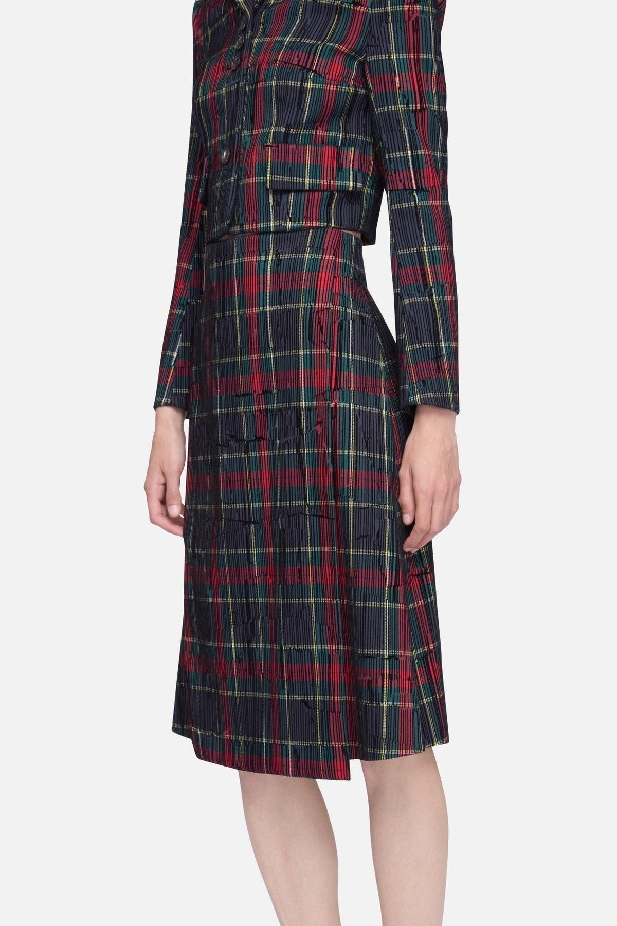 Ifsa Skirt in Red & Green Flocked Check