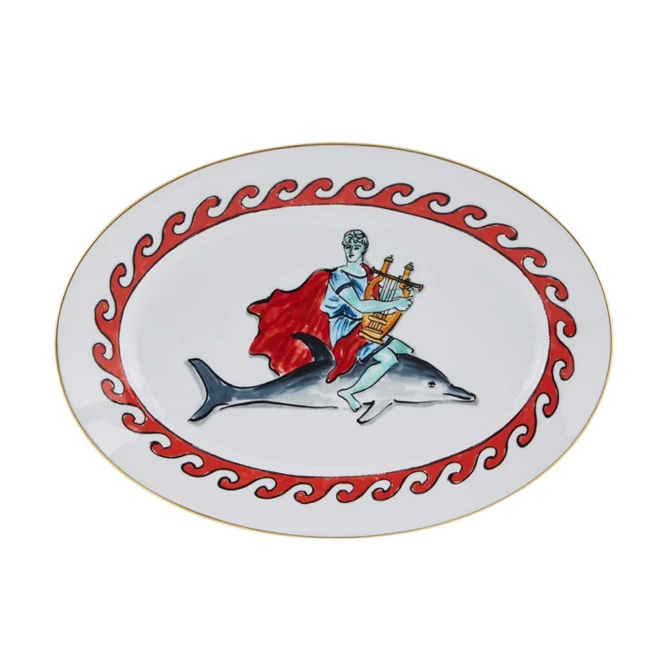 Il Viaggio Di Nettuno Dolphin Oval Platter