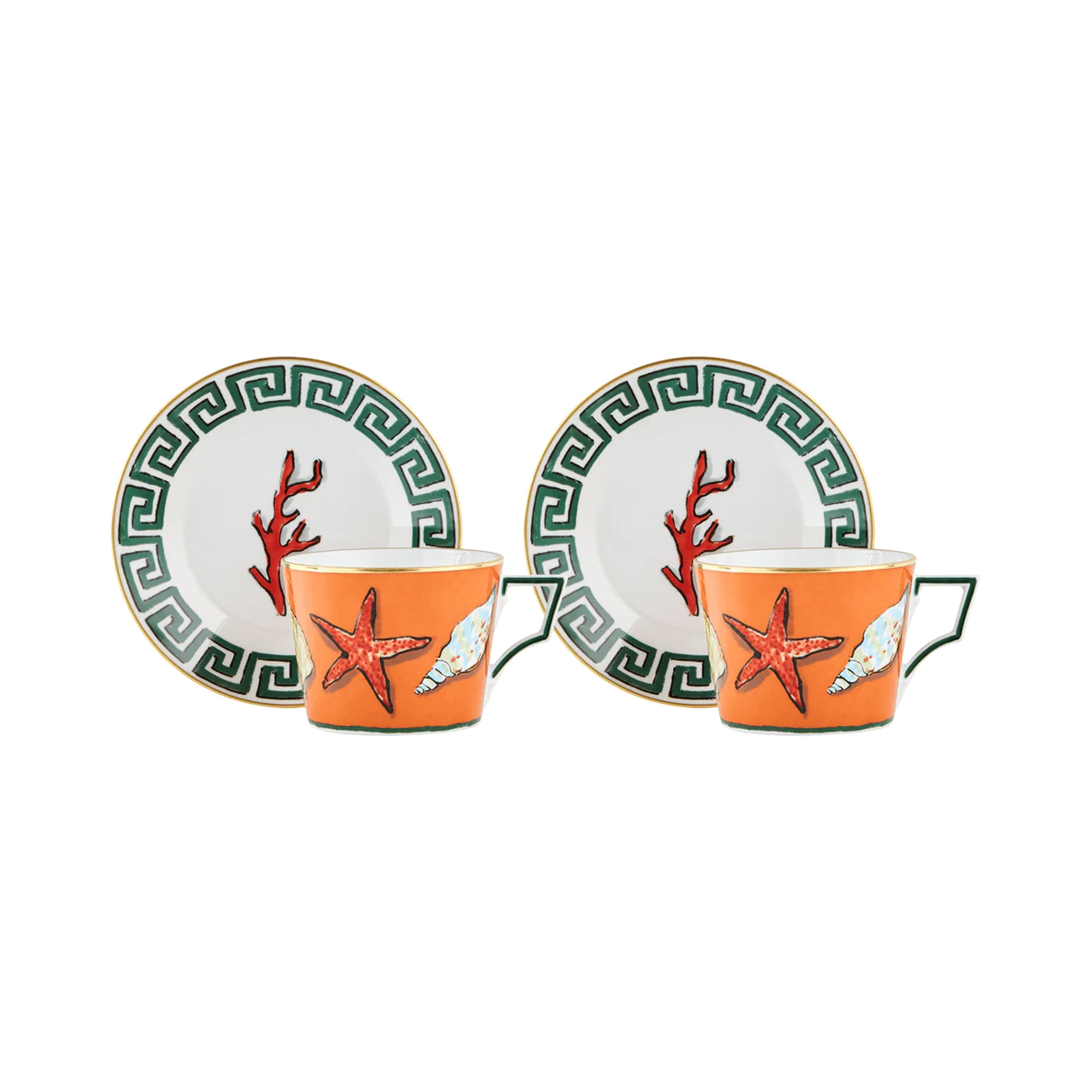 Il Viaggio Di Nettuno Tea Cups and Saucers, Set of 2