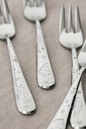 Toys Delight Flatware Cake Forks in Silver, Set of 6