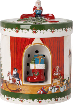 Christmas Toys Gift Box Round, Santa Brings Gifts in Multi