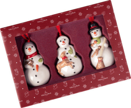 Nostalgic Ornaments Snowmen Ornaments in Multi, Set of 3