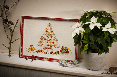 Winter Bakery Delight Large Rectangular Cake Platter in Multi