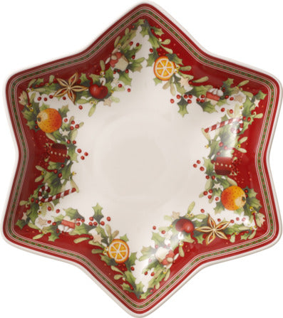 Winter Bakery Delight Footed Star Bowl in Multi