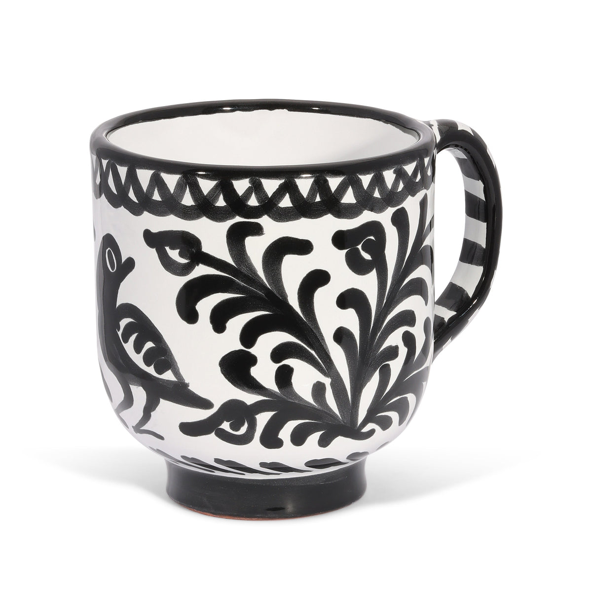 Casa Verde Mug with Hand-painted designs in Black