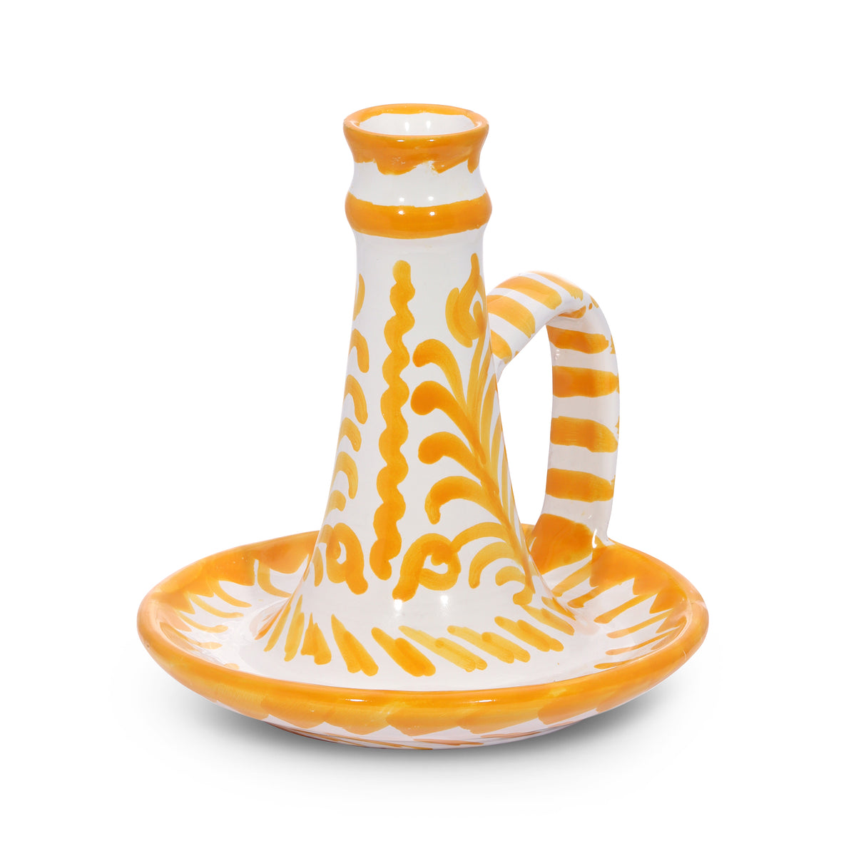 Casa Amarilla Candlestick with Hand-Painted Designs