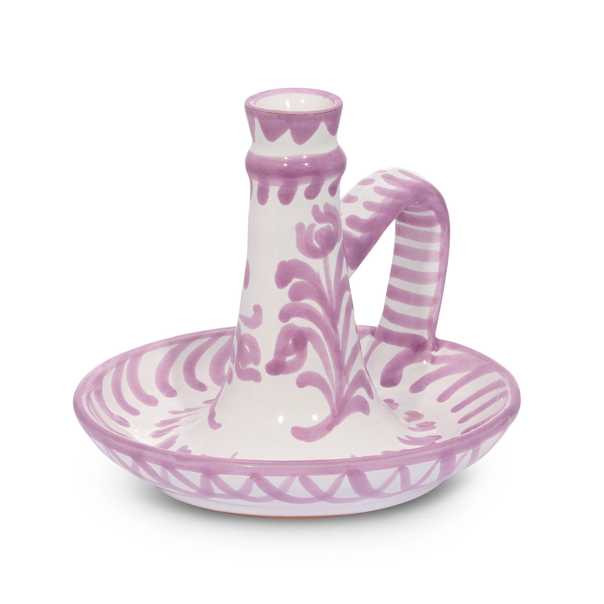 Casa Lila Candlestick with Hand-Painted Designs