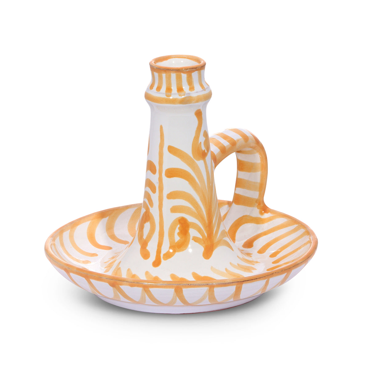 Casa Melocoton Candlestick with Hand-Painted Designs