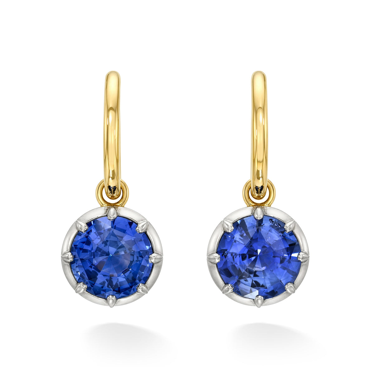 Round Sapphire Drop Earring