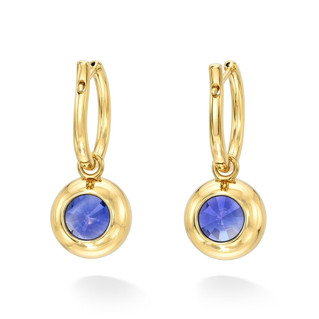 Round Sapphire Drop Earring