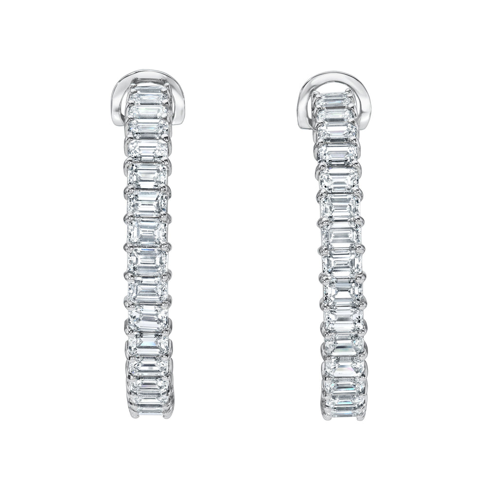 Emerald Cut  Hoops