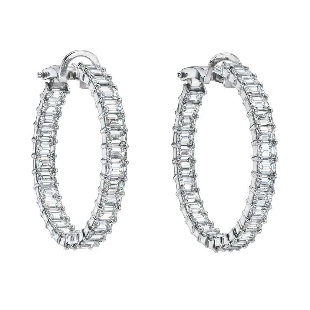Emerald Cut  Hoops