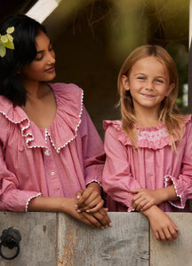 India Nighdress in Redcurrant Gingham