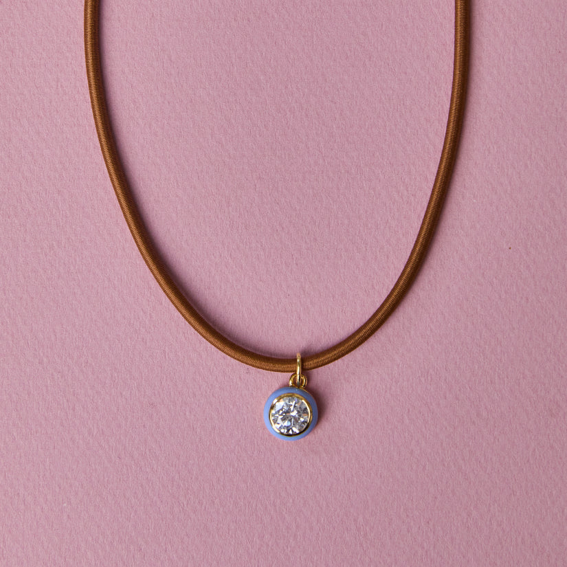 Bezel Clasp Cord Necklace