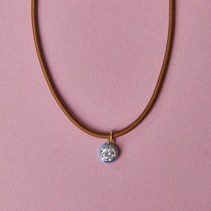 Bezel Clasp Cord Necklace