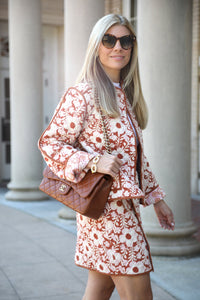 Ines Quilted Skirt in Burnt Orange