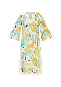 Ines Midi Caftan in Marble Rhapsody