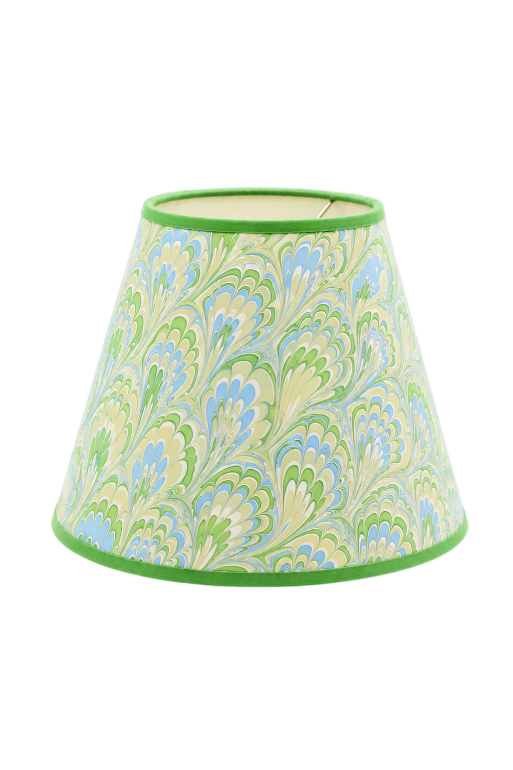 10" hand-marbled empire lampshade with seaglass peacock pattern - Inner Child